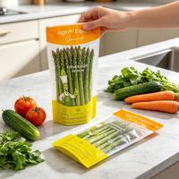 Pochette transparente en plastique à fermeture éclair avec trou de ventilation, brillante, pour l'emballage de légumes, prix usine YSH, pour garder les aliments frais