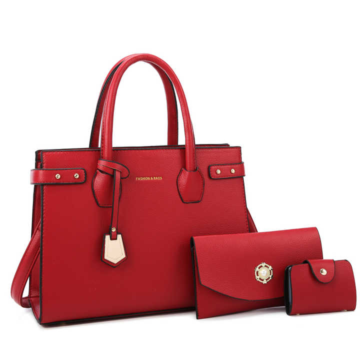 Wholesale New PU Luxury High quality Solid color portable diagonal bag fashion large capacity bride multi-piece set handbag