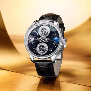 Reloj de Pulsera de Cuero para Hombre, Mecánico, con Diseño de Cuerpos Celestes y Doce Constelaciones, Cristal de Zafiro, Resistente al Agua - Product Image 2