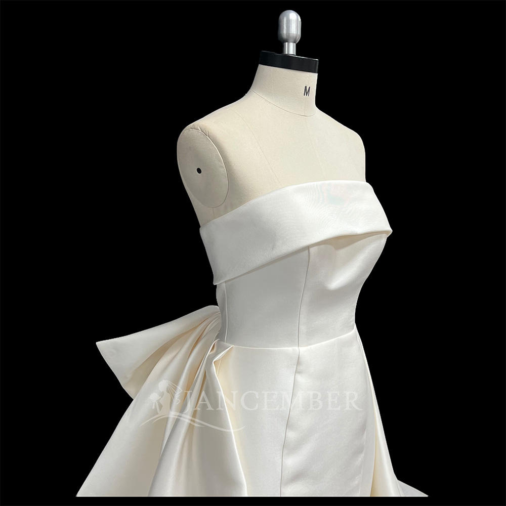 satin fishtail wedding dress