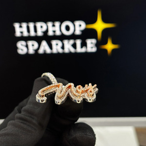 Pendentif personnalisé de haute qualité avec nom, 1,8 pouce, en argent 925 plaqué or rose, Moissanite, style Hip Hop Iced Out, bijou de luxe - Product Image 4