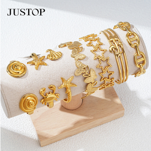 Bangles OEM/OEM Custom Waterproof Stainless Steel Gold Plating Fashion Jewelry Hypoallergenic Supplies Pakistani Justop Brand - Product Image 4