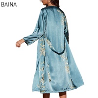 2026 Women's Summer/Spring Two-Piece Set Home Lace-Up Nightgown with Mid-Length Outer Wear Thin Outer Wear Nightgown