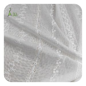 100% ホワイトコットン刺繍ボイル生地織り技術ウェディングウェアホームテキスタイルアクセサリー - Product Image 5