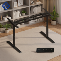 Vente directe usine – Support de table commercial autoportant en acier, ergonomique, moderne, modulaire, réglable électriquement en 3 sections, à double moteur