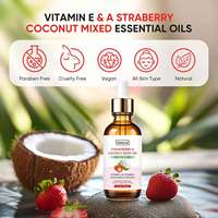 Minyak Kelapa Strawberry Pelembap Tubuh dengan Vitamin E Minyak Mandi Melembapkan Minyak Tubuh untuk Pijat Relaksasi Rambut