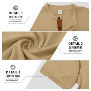 Camiseta Henley de Punto de Secado Rápido Personalizada para Hombre, Estilo Americano, Informal, Verano, Corte Regular, Poliéster y Elastano, Ropa al por Mayor - Product Image 3