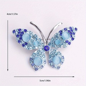 Broches de Mariposa de Lujo con Diamantes de Imitación para Mujer, Elegantes Broches de Insectos de Cristal, Joyería de Moda para Bodas y Fiestas, Insignias para Abrigos - Product Image 3
