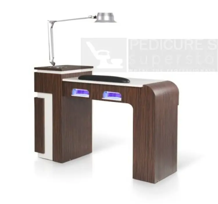 Hoge Kwaliteit Nail Bar Tafels Met Darft Fan Professionele Nagel Technicus Tafels Glazen Slaapkamer Salon Meubels Modern