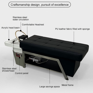 Fauteuil de lavage professionnel haut de gamme pour salon de coiffure et spa capillaire, avec fonction vapeur, structure en fer, imperméable, pour massage - Product Image 3
