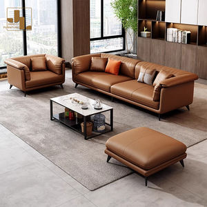 Juego <span class=keywords><strong>de</strong></span> sofá <span class=keywords><strong>de</strong></span> <span class=keywords><strong>cuero</strong></span> marrón para Hotel <span class=keywords><strong>de</strong></span> lujo italiano, sala <span class=keywords><strong>de</strong></span> estar moderna, marco <span class=keywords><strong>de</strong></span> madera, combinación tapizada, muebles <span class=keywords><strong>de</strong></span> sofá - Product Image 5