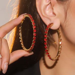 Boucles d'oreilles pendantes géométriques plaquées or avec diamants élégants DINGKA, 6,5 cm, accessoires d'oreille noirs personnalisés pour femmes - Product Image 3