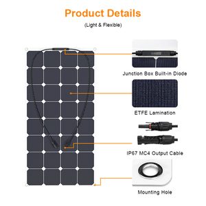 แผงโซลาร์เซลล์แบบยืดหยุ่น 200W ประสิทธิภาพ 23% ขั้วต่อกันน้ำ IP65 22V 9.1A สำหรับเรือยอชท์ รถบ้าน และรถยนต์ - Product Image 4