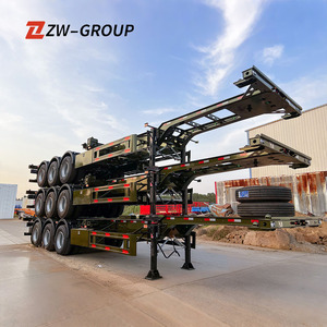ZW Group 20 Ft 40 Tons Skeletal Container Semi Trailer 40Ft Container Chasis en venta - Product Image 1