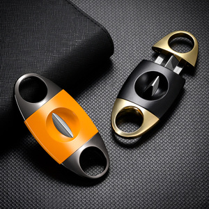 CISEAUX À CIGARES PORTABLES CIGARLOONG, CISEAUX À CIGARES DE POCKET CUBAINS, DOUBLE TRANCHE, ALLIAGE DE ZINC, ACIER INOXYDABLE, FORME EN V, LOGO PERSONNALISÉ, BOÎTE CADEAU - Product Image 5