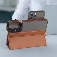 Pengisi Daya Nirkabel Magnetik 3-in-1 Kayu & PC, Jam Alarm Digital, Dudukan Pengisian Cepat Tipe-C Lipat untuk Ponsel, Jam Tangan, dan Earphone