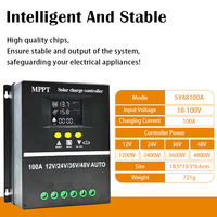 Contrôleur de charge solaire MPPT 100A 12V24V36V48V à commutation automatique, adaptation efficace aux systèmes de panneaux photovoltaïques