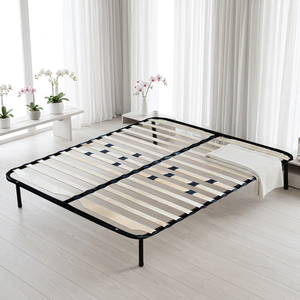Base de Cama Metálica Compatible con Varios Tamaños, con Láminas de Madera Contrachapada Curvadas, Base de Cama Simple para <span class=keywords><strong>Colchones</strong></span> King y Queen - Product Image 2