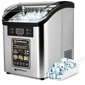Machine à glaçons portable robuste HM-9816, 24 glaçons par cycle, <span class=keywords><strong>bac</strong></span> en cuivre nickelé, machine à glaçons carrés pour petites entreprises - Product Image 1