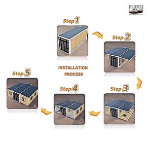 Vente directe d'usine de maisons en conteneur <span class=keywords><strong>à</strong></span> double aile en acier personnalisables <span class=keywords><strong>à</strong></span> usage polyvalent pliable pour les villas modernes et durables - Product Image 3