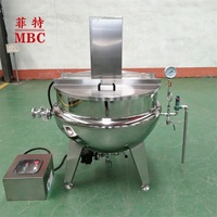 Bouilloire chemisée commerciale chauffage électrique gaz vapeur sauce chili marmite base sauté machine mélangeur de nourriture marmite