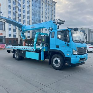 Foton Rowor 4x2 <b>Flatbed</b> Wrecker with 3 Ton 5 Ton Arm Boom Crane Slidebed Tow <b>Truck</b> for City Breakdown Recovery - Product Image 2
