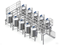 Système de traitement de liquides modulaire 1500L, réservoir de préparation et de mélange en acier inoxydable pour détergent liquide