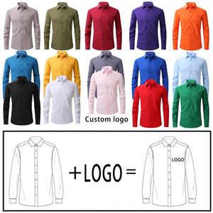 Camicia da uomo Business Casual a maniche lunghe <span class=keywords><strong>Slim</strong></span> <span class=keywords><strong>Fit</strong></span> camicia americana taglia XL personalizzata in tessuto elasticizzato professionale in cotone - Product Image 2