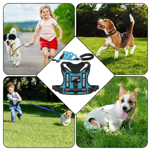 Maßgefertigtes 2-Clip Verstellbares Taktisches Hundegeschirr Servicehund-Weste Zugfreies Haustiergeschirr Leinenset für Kleine und Große Hunde Outdoor - Product Image 6