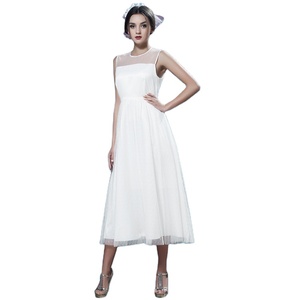 Abiti Da damigella d'onore Delle Donne di Bianco Poltiglia Del Vestito 2020 di Estate - Product Image 1