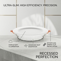 Plafonnier LED encastré ultra-plat pour bureau intérieur, 2, 3, 4, 5, 6, 8 pouces, 12W, 18W, 24W, pour zone commerciale
