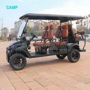 营地工厂定制设计6乘客气体高尔夫球车72v沙滩俱乐部汽车电动高尔夫球车