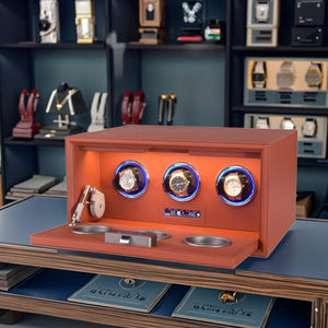 เครื่องหมุนนาฬิกาแบบอัตโนมัติหรูหรารุ่นฮาร์ดแวร์เกรดสูงมีตะคอร์ดด้านบนแบบเงียบป้องกันแม่เหล็ก - Product Image 3