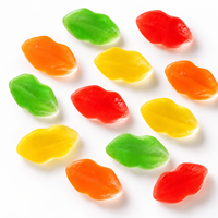 Fabricant en gros de bonbons gélifiés fantaisie en forme de lèvres, acidulés et sucrés, aux fruits, pour enfants, personnalisés, halal, en vrac