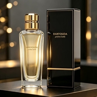 Flacon de parfum de luxe en verre à taille affinée 100 ml, vide, avec pulvérisateur, flacon de parfum à double capuchon doré, gravure personnalisée OEM