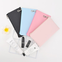 MOQ100 Tas Clutch Kulit PU Mewah Berembos Jahitan Rapi Dompet Persegi Panjang Tipis untuk Wanita Logo Cetak Kustom Kantong Portabel
