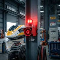 Alarma de Seguridad Industrial de Alto Rendimiento con Microondas de Inducción, Sirena de Advertencia con Luz Estroboscópica de 120dB para la Seguridad en Muelles de Carga