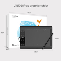 Tablet Grafis Digital VINSA 1060Plus 12 Tombol Pintasan Dengan Pena Tulis Stylus EMR Pasif