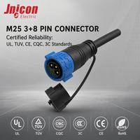 Hybrid Wasserdichter Steckverbinder M25 3+8 Pin 30A+5A 300V+60V Push-Lock IP67 für Runde Strom- und Signalstecker für BMS OEM