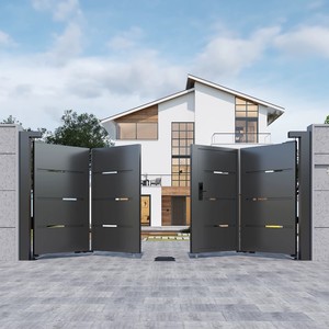 Porte coulissante électrique simple en aluminium de haute qualité pour l'entrée de la cour extérieure d'une villa - Product Image 3