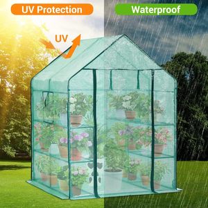 3 Tiers <strong>Greenhouse</strong> for Outdoors With Screen Windows, <strong>Walk</strong> <strong>in</strong> Plant <strong>Greenhouses</strong> Heavy Duty With Durable PE Cover - Product Image 4