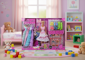 ตุ๊กตาแฟชั่นขนาด 1:6 ของเล่นพลาสติกสำหรับเด็กผู้หญิงอายุ 5 ถึง 7 ปี พร้อมชุดเสื้อผ้าและอุปกรณ์เสริม - Product Image 2