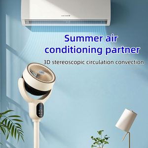 Ventilateur sur pied à circulation d'air à faible bruit, réglable en hauteur, avec télécommande et commande vocale, 3 pales, extensible en 3D – Offre Spéciale - Product Image 3