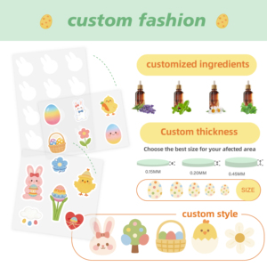 Patchs anti-acné à thème Pâques 2026, marque privée OEM, best-sellers, formes mignonnes de lapin et d'œuf |   Logo personnalisé - Product Image 2