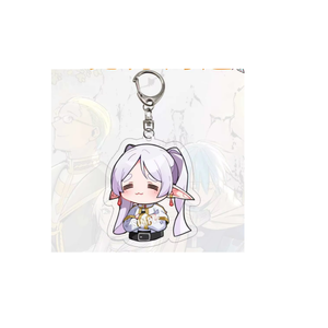Nuovo arrivo 6 disegni Frieren acrilico personalizzato <span class=keywords><strong>Anime</strong></span> portachiavi <span class=keywords><strong>Kawaii</strong></span> doppia faccia <span class=keywords><strong>Anime</strong></span> figura foto simpatico portachiavi per bambini - Product Image 1