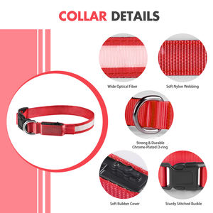 Harga grosir TZ-PET5200U kerah anjing peliharaan modis lampu reflektif LED isi ulang Model personalisasi serat Solid - Product Image 3