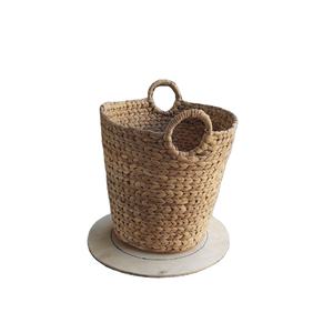 Modern Design Natural Seagrass Wicker Storage <b>Basket</b> Sustainable Household 47 Water Hyacinth Flexible Clothing <b>Waste</b> Bin - Product Image 1