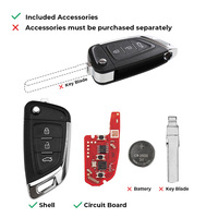 Clé télécommande universelle pour voiture Xhorse XKKF06EN à 3 boutons, télécommande filaire, fonctionne avec VVDI Key Tool Max VVDI2