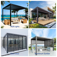 Pavillon carré intelligent en alliage d'aluminium, insonorisé, imperméable, anticorrosion, installation facile, 3x3, pour piscine, balcon