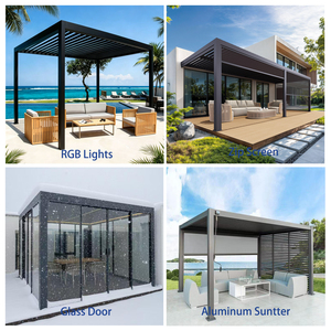 Pabellón Cuadrado Eléctrico Inteligente de Aleación de Aluminio, Insonorizado, Impermeable, Anticorrosión, Fácil Instalación, <span class=keywords><strong>3x3</strong></span>, para <span class=keywords><strong>Piscina</strong></span> o Balcón - Product Image 3